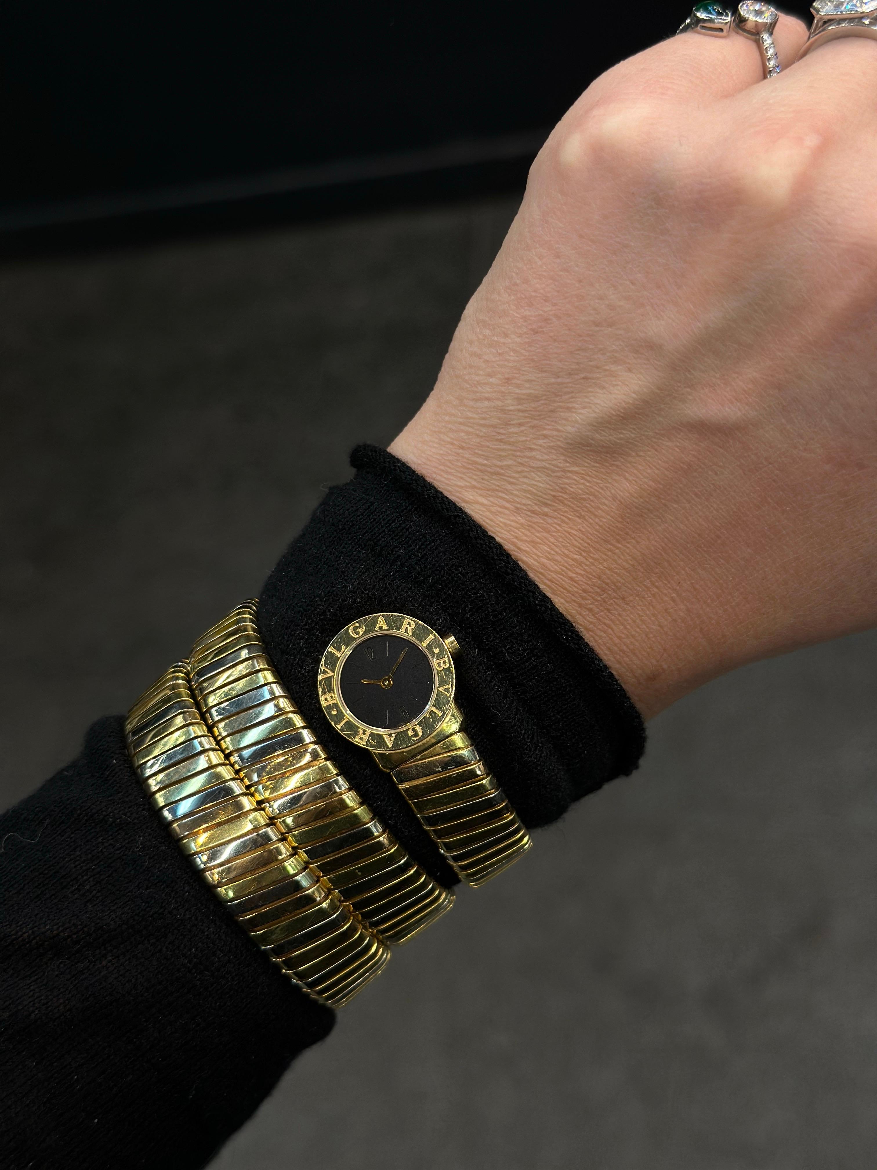 Bvlgari Montre Tubogas Serpenti en or 18 carats tricolore BB191T en vente 2