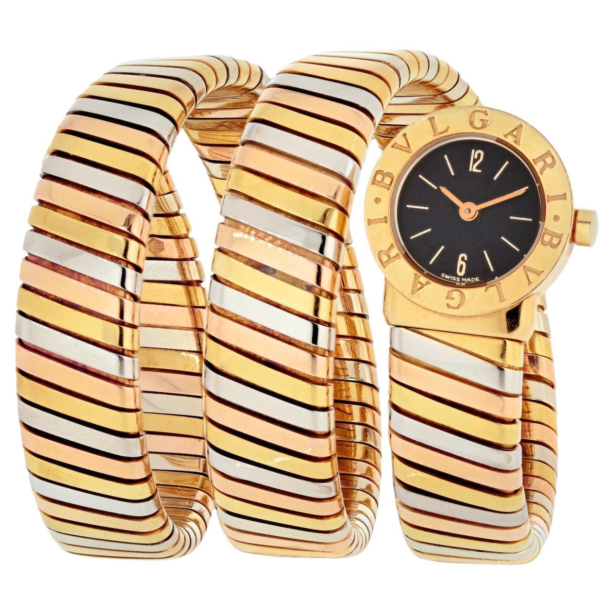 Bvlgari 18K Gold Tri Color BB191T Serpenti Tubogas Watch For Sale