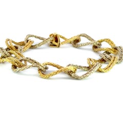 Bvlgari 18K Gold Two-Tone Twisted Double Rope Link Bracelet