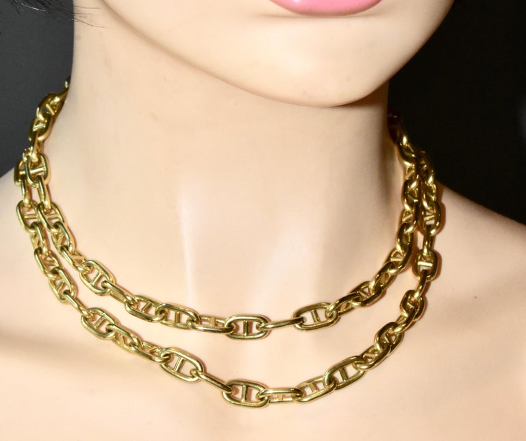 Bvlgari 18K Mariner's Long  Vintage Chain. In Excellent Condition In Aspen, CO