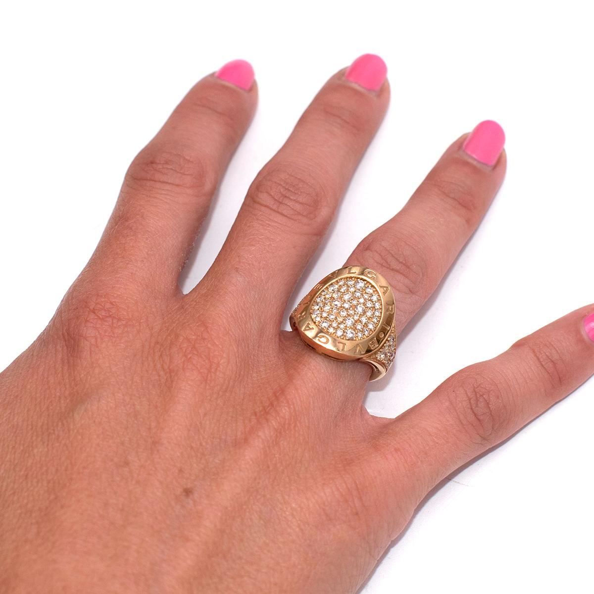 Bvlgari 18k Pink Gold Pave Diamond Bvlgari-Bvlgari Ring 3