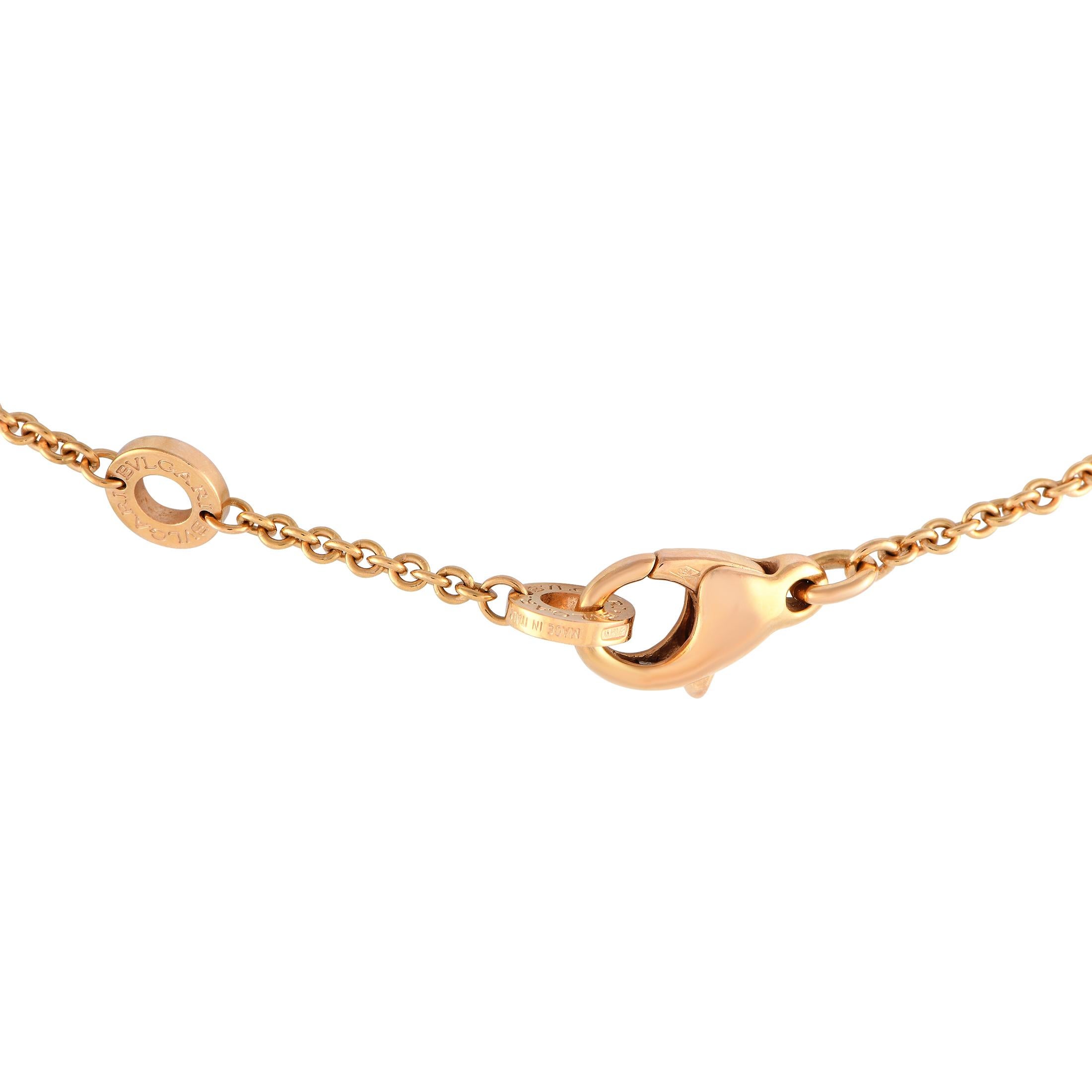 Bvlgari 18 Karat Roségold 0,37 Karat Diamant-Halskette BV14-012924 (Rundschliff)