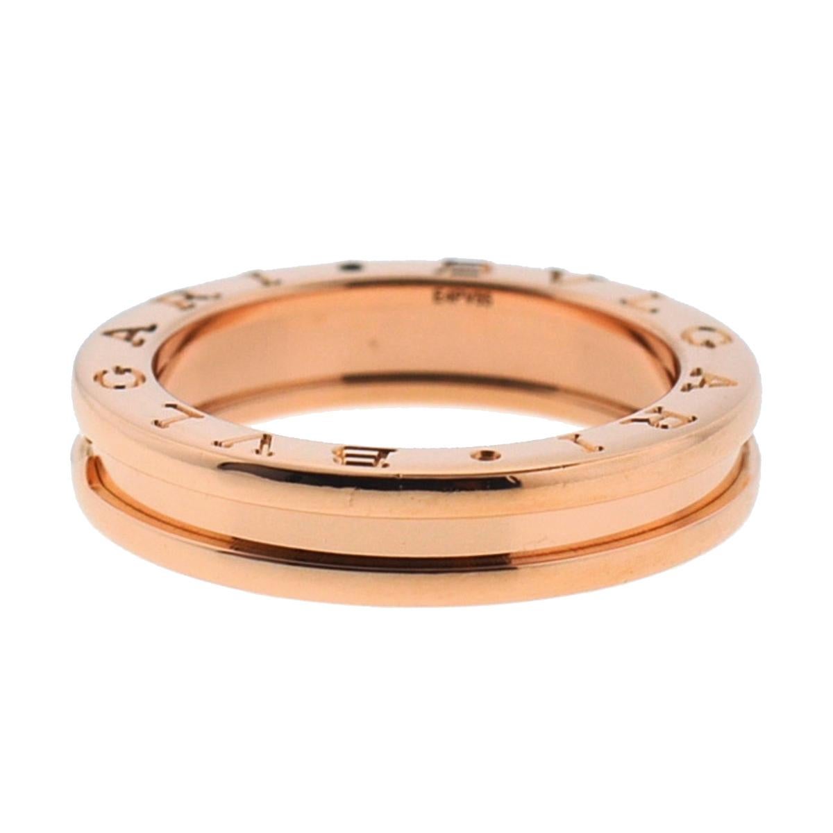 Bvlgari 18 Karat Rose Gold B. Zero1 One-Band Ring In Excellent Condition In Boca Raton, FL