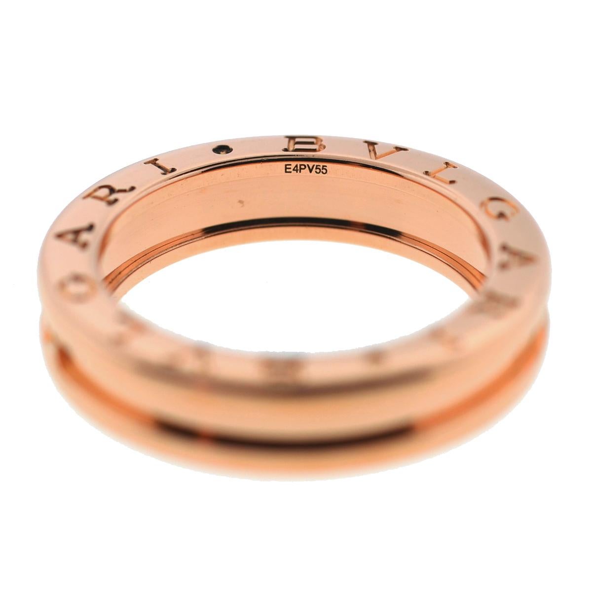 Women's or Men's Bvlgari 18 Karat Rose Gold B. Zero1 One-Band Ring