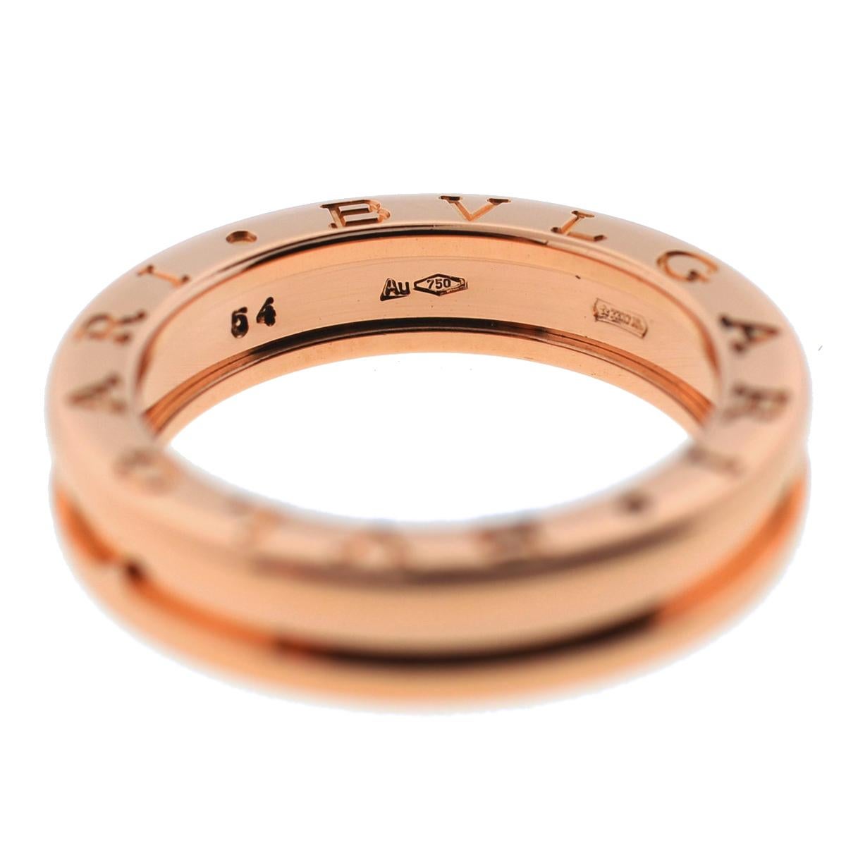 Bvlgari 18 Karat Rose Gold B. Zero1 One-Band Ring 1