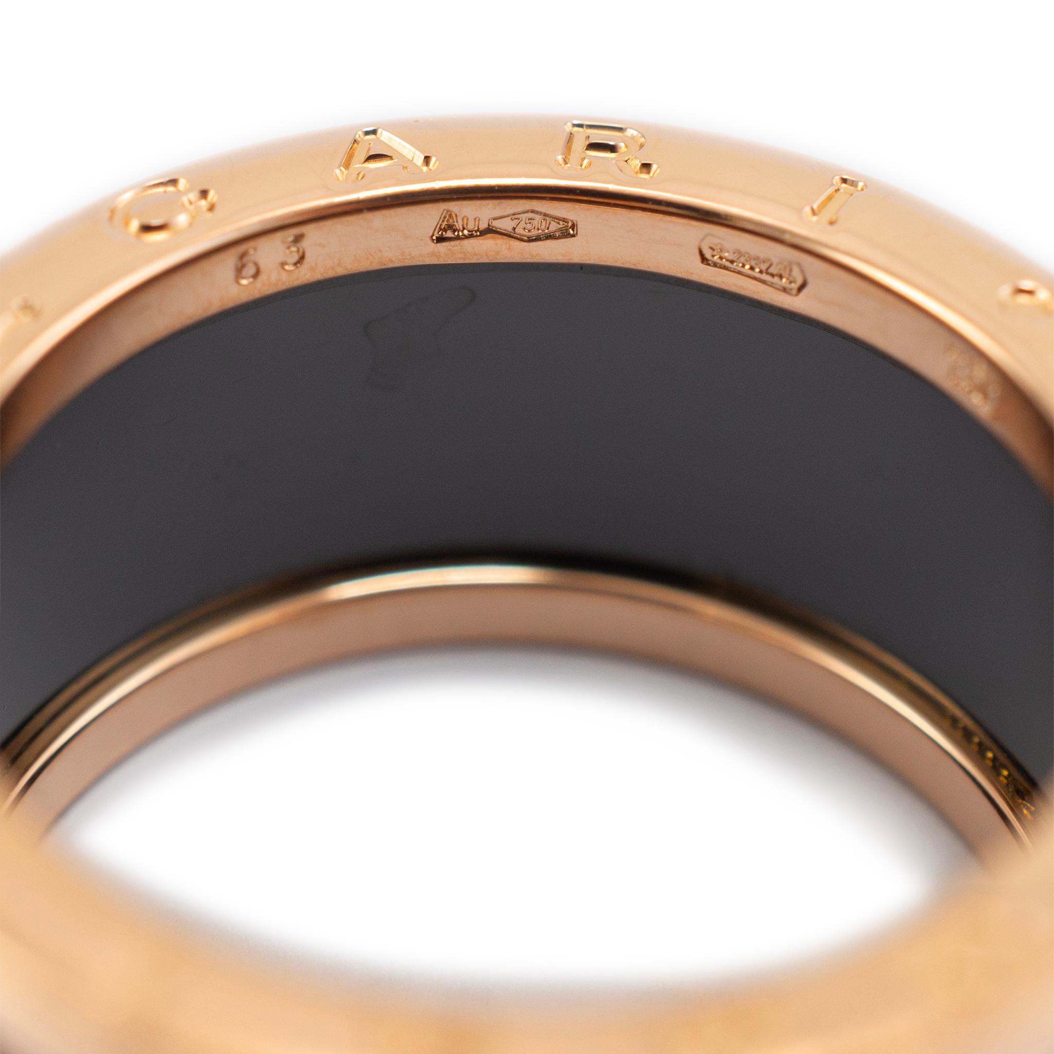 Bvlgari 18K Rose Gold Black Ceramic B.zero1 Four-Band Ring 1