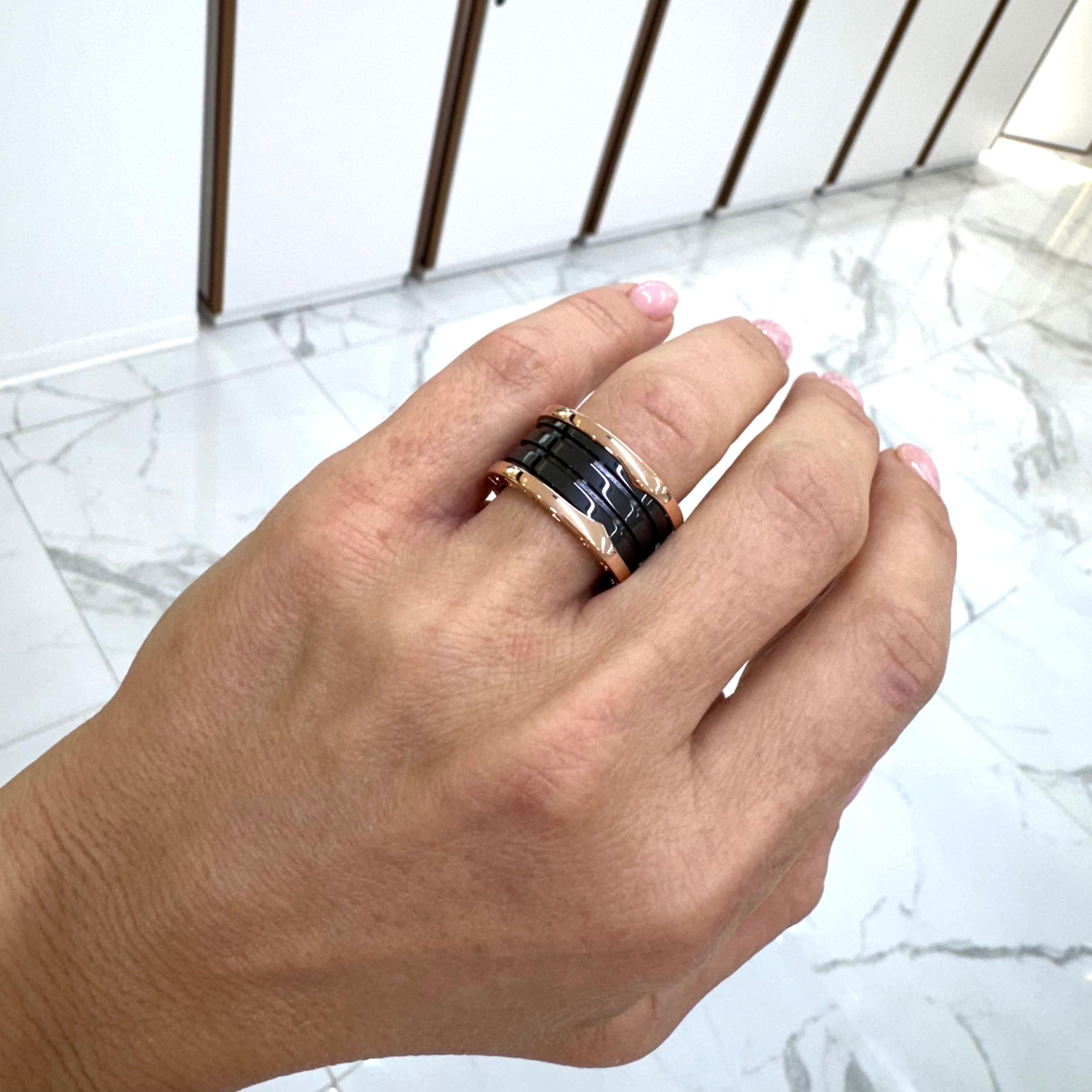 Bvlgari 18K Roségold Schwarzer Keramik B.zero1 Vier-Ring mit vier Ringen 2