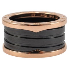 Bvlgari 18K Roségold Schwarzer Keramik B.zero1 Vier-Ring mit vier Ringen