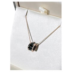 Bvlgari 18K Rose Gold Black Ceramic B.zero1 Necklace Classic
