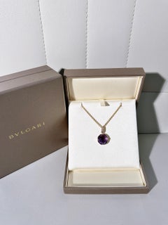 Bvlgari 18k Rose Gold Diamanten im Brillantschliff Amethyst Cocktail-Halskette