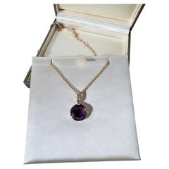 Bvlgari 18k Rose Gold Diamanten im Brillantschliff Amethyst Cocktail-Halskette