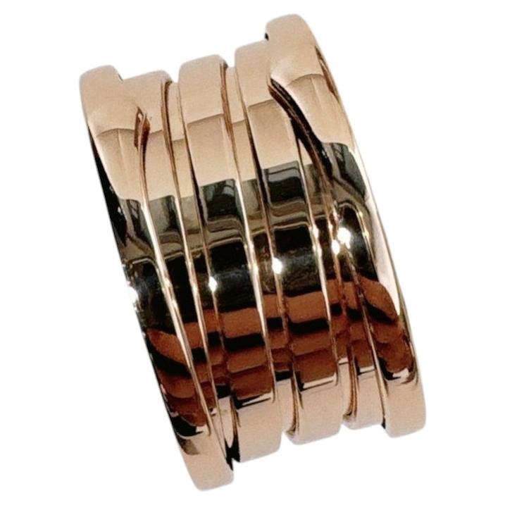 BVLGARI 18k Rose Gold B.zero1 Four-Band Ring Size 52