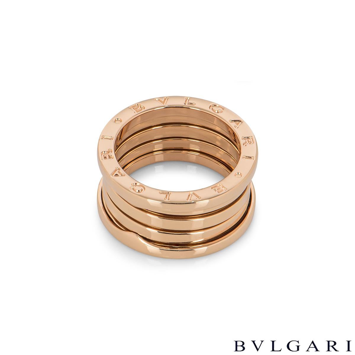 Bvlgari 18K Rose Gold B.Zero1 Ring 348774 In Excellent Condition In London, GB