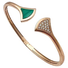 Bvlgari 18k Rose Gold Malachite Diamond Divas' Dream Bracelet