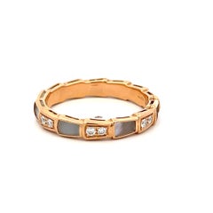 Bvlgari Serpenti-Ring aus 18 Karat Roségold mit einem runden Diamanten der Reinheit F und 0,35 Karat, Größe 8,75