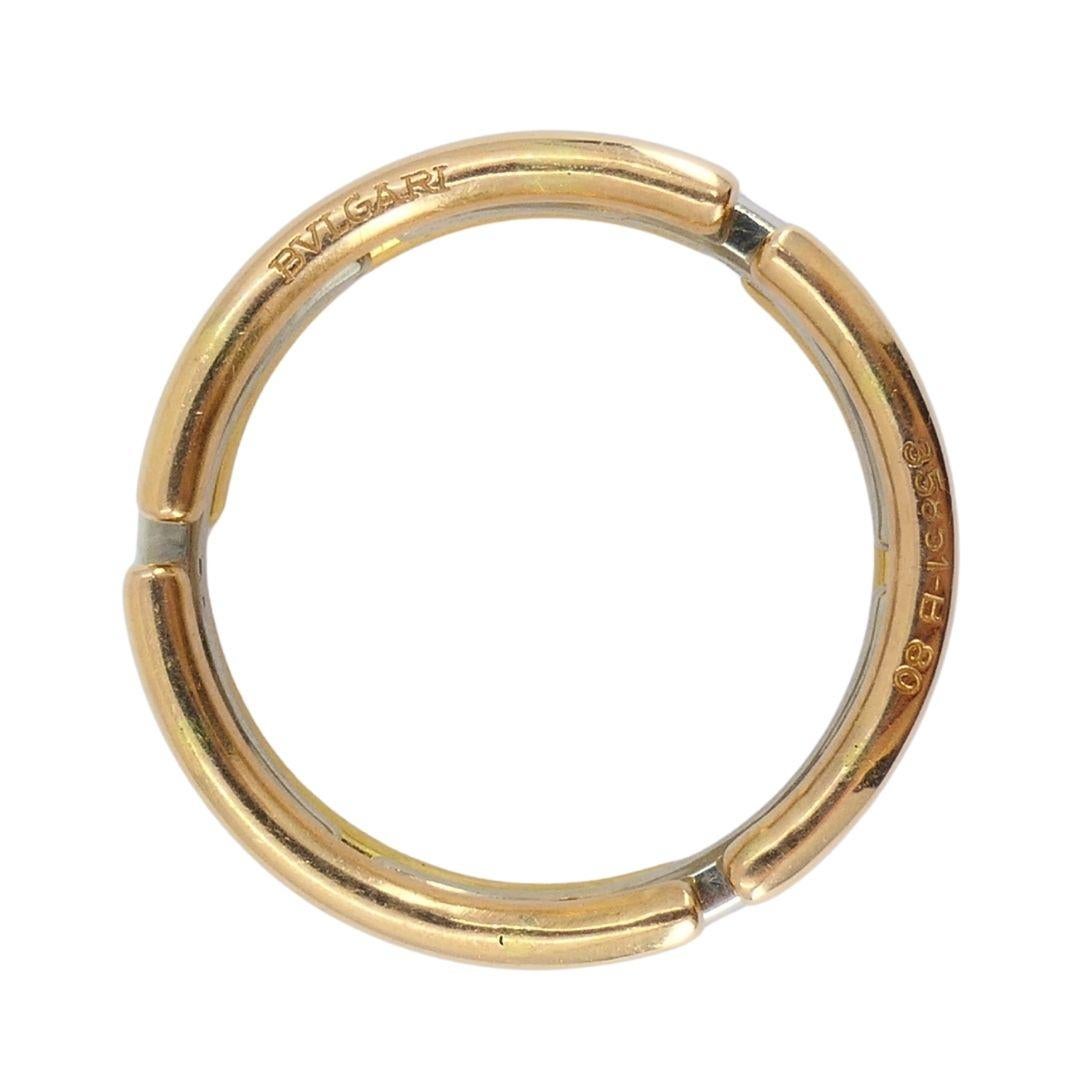Bvlgari 18 Karat dreifarbiger Goldring zusammenklappbar im Angebot 1