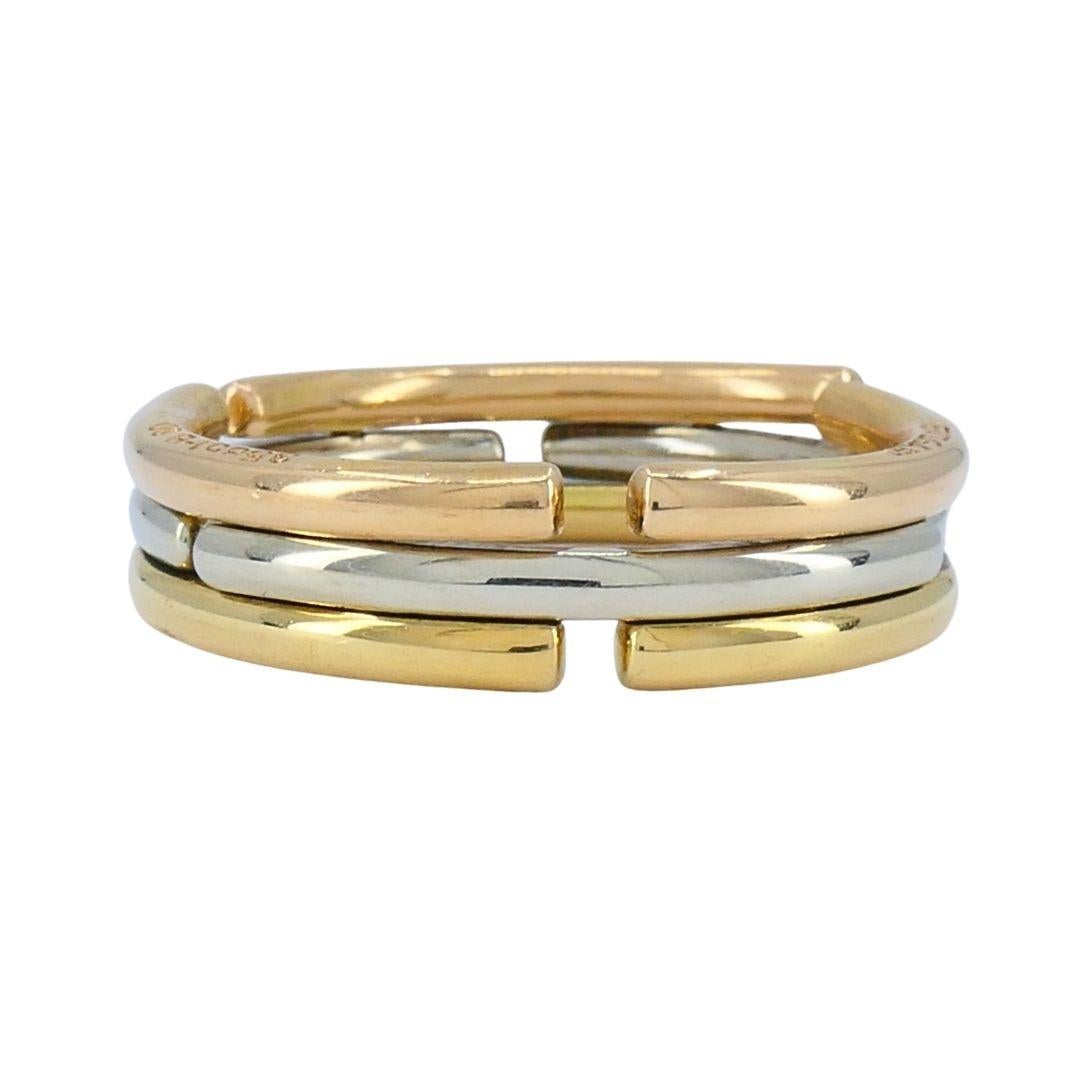 Bvlgari 18 Karat dreifarbiger Goldring zusammenklappbar im Angebot 2