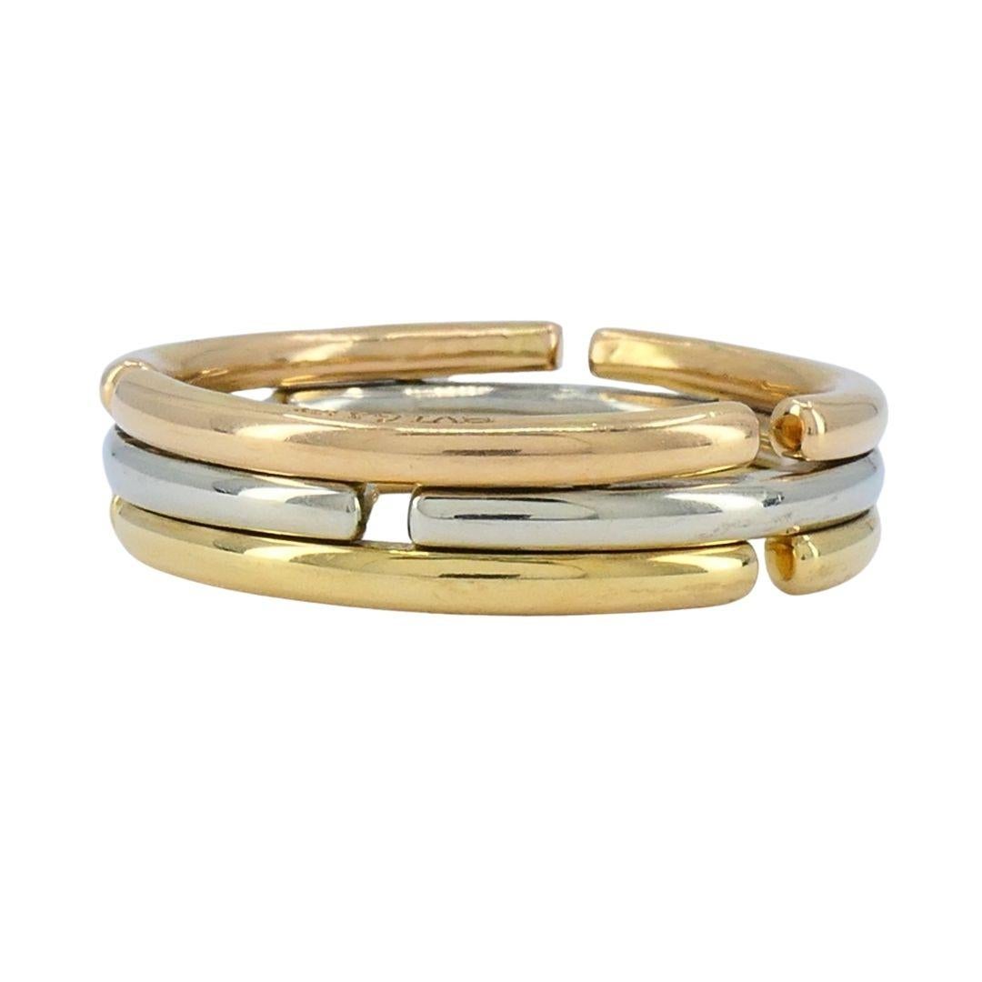 Bvlgari 18 Karat dreifarbiger Goldring zusammenklappbar im Angebot 3