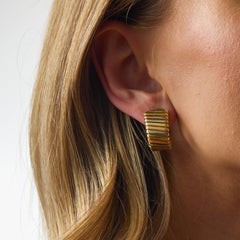 Bvlgari 18k tricolored gold Tubogas earrings