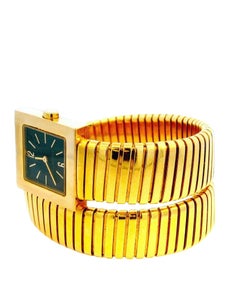 Bvlgari 18k tubogas cuadrado esfera negra