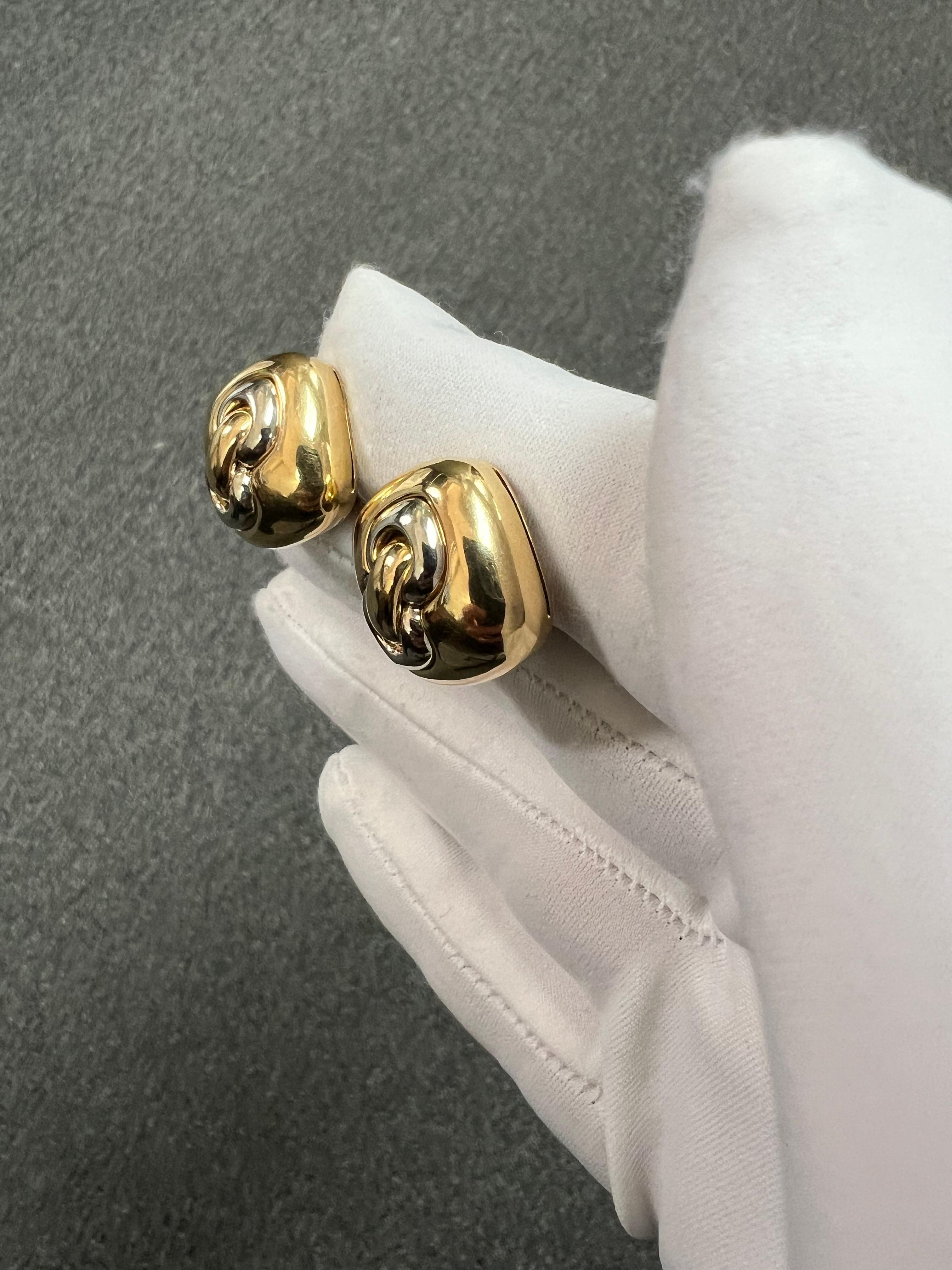 Bvlgari Boucles d'oreilles à clip en deux tons 18k en vente 7