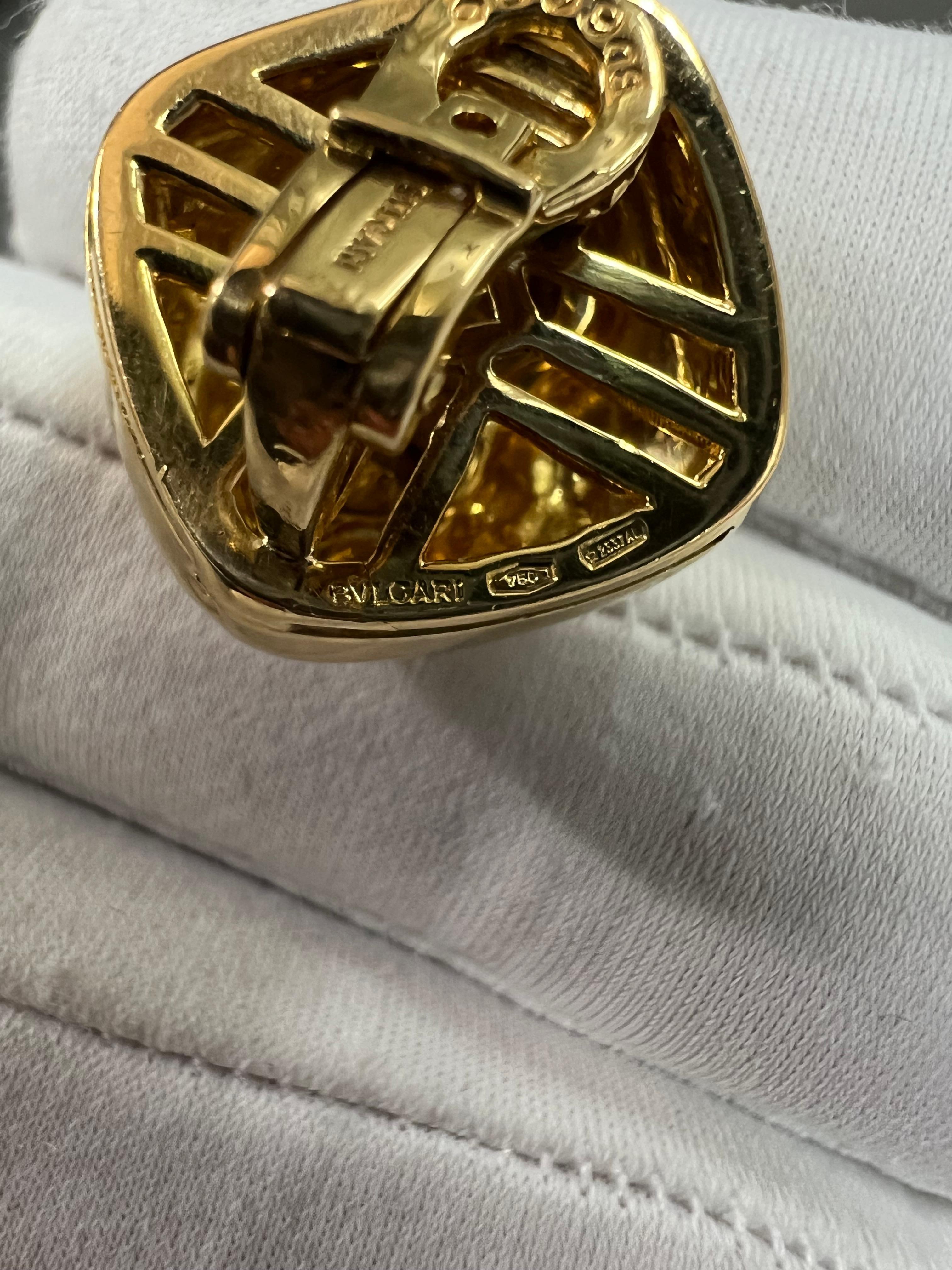 Bvlgari Boucles d'oreilles à clip en deux tons 18k en vente 9