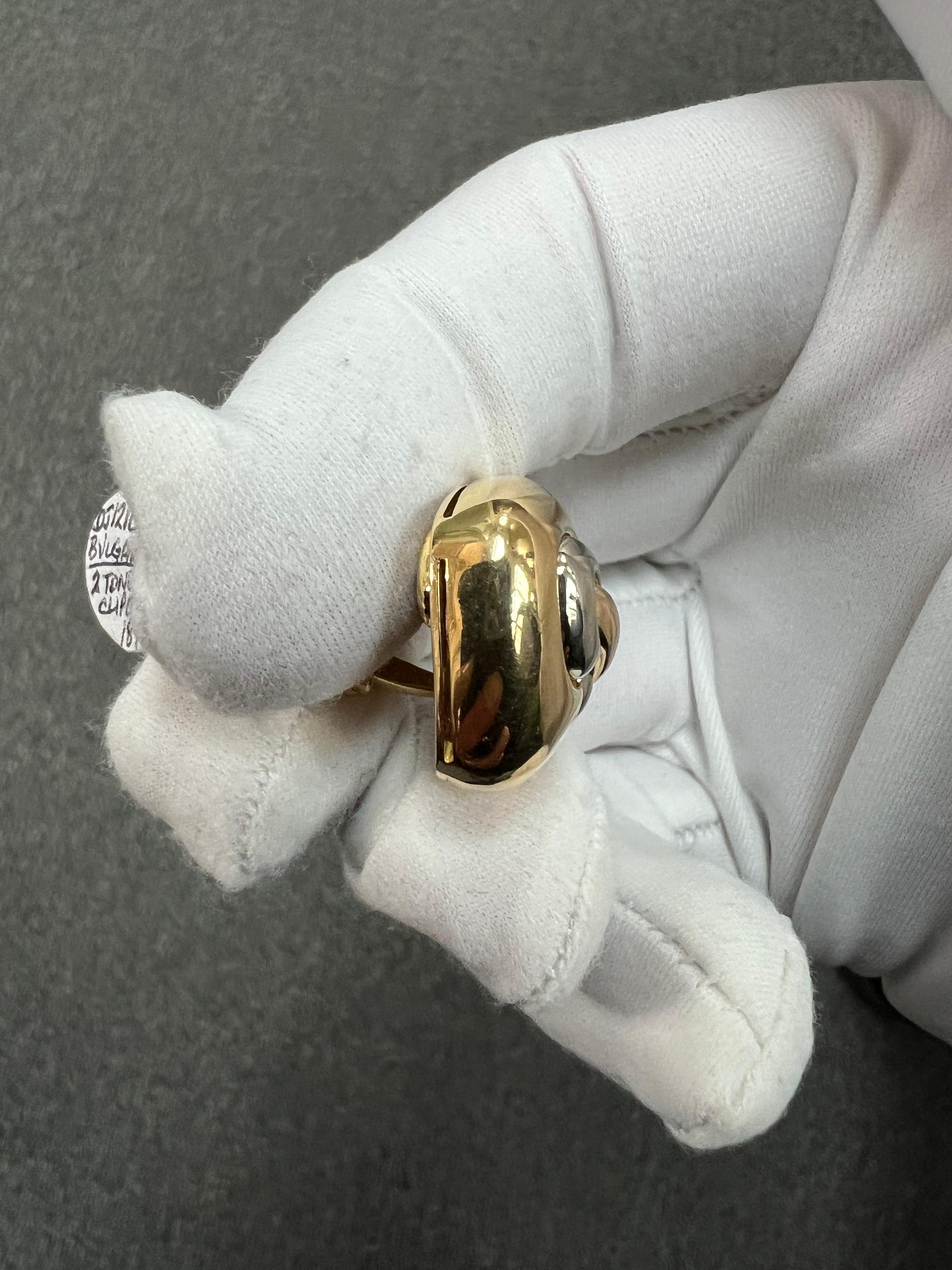 Bvlgari Boucles d'oreilles à clip en deux tons 18k en vente 10