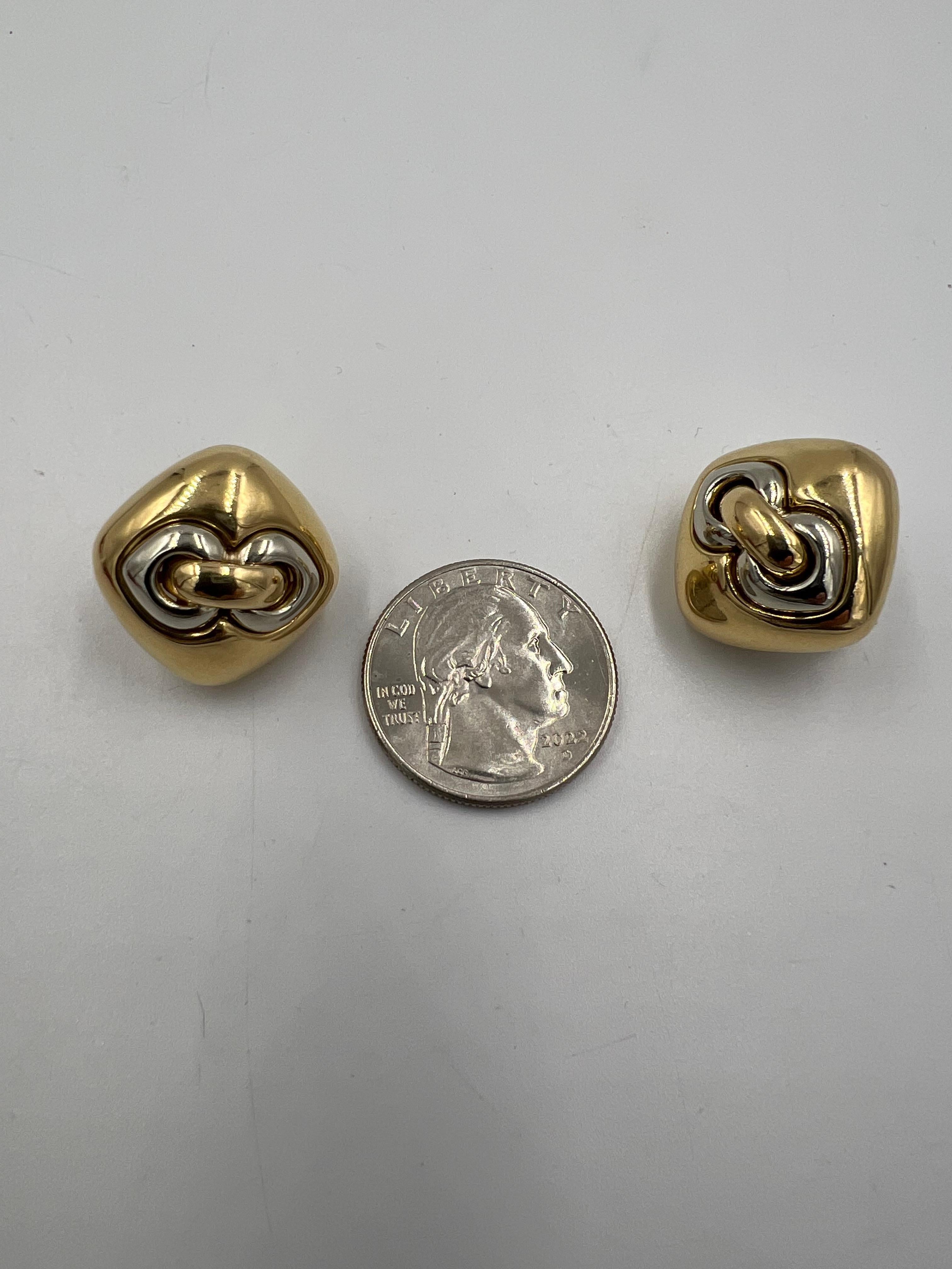 Bvlgari Boucles d'oreilles à clip en deux tons 18k en vente 4