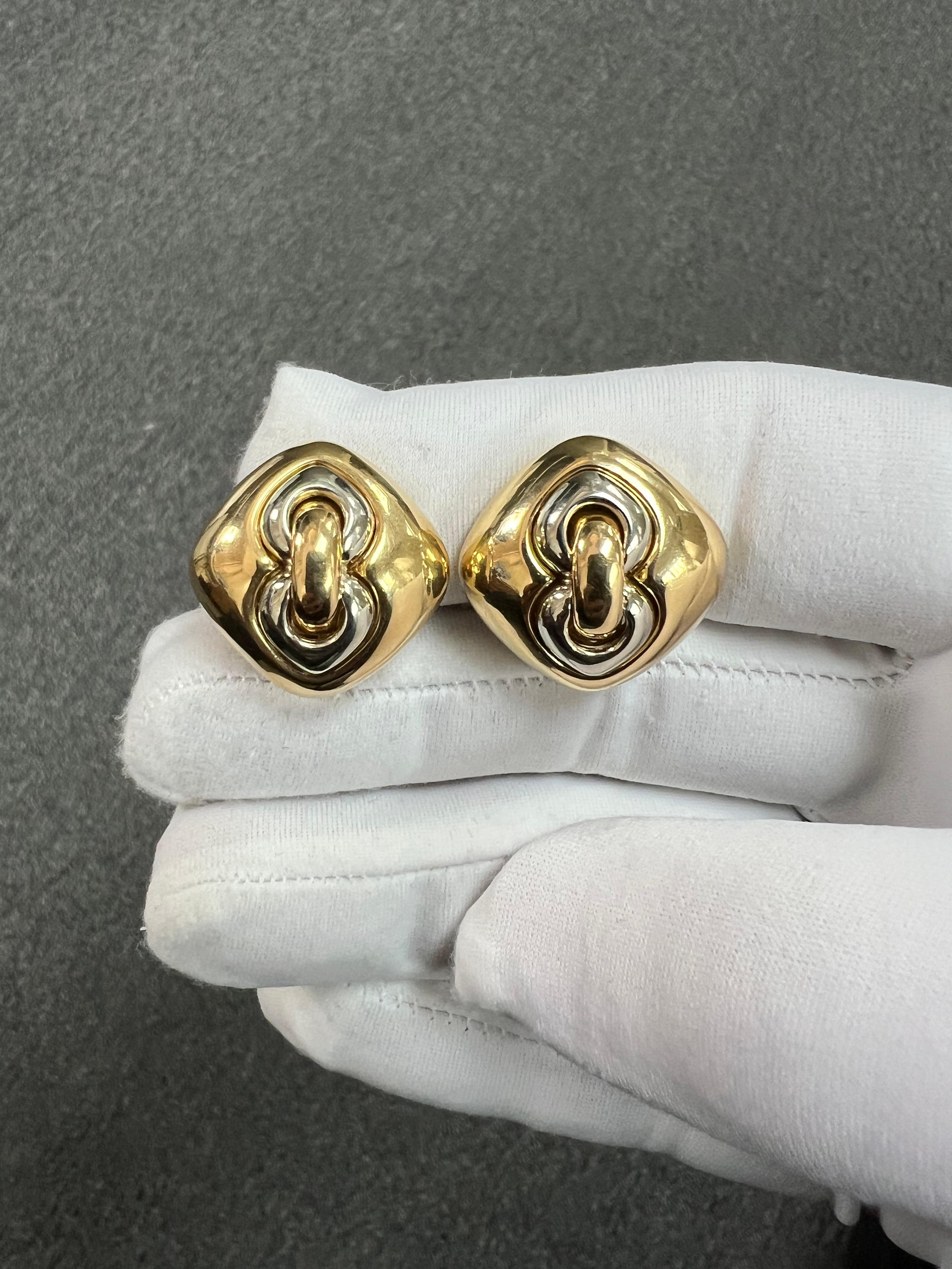 Bvlgari Boucles d'oreilles à clip en deux tons 18k en vente 5