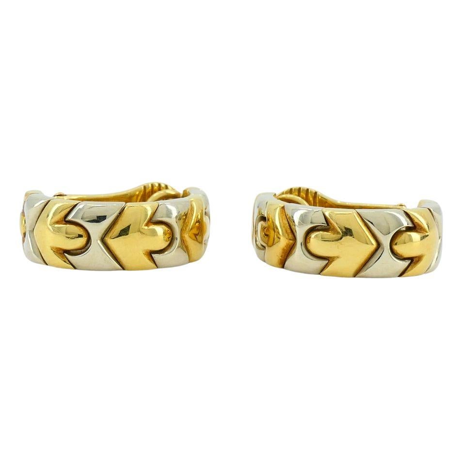 Bvlgari 18k Two-tone Gold Clip-on Huggie Alveare Earrings For Sale 6