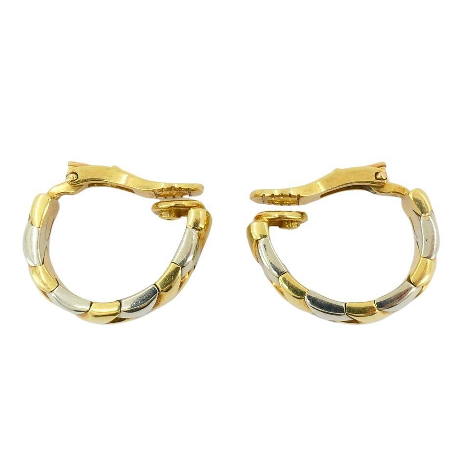 Bvlgari 18k Two-tone Gold Clip-on Huggie Alveare Earrings For Sale 2