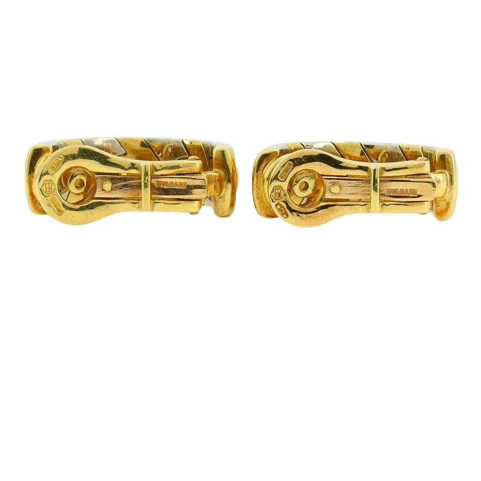 Bvlgari 18k Two-tone Gold Clip-on Huggie Alveare Earrings For Sale 3