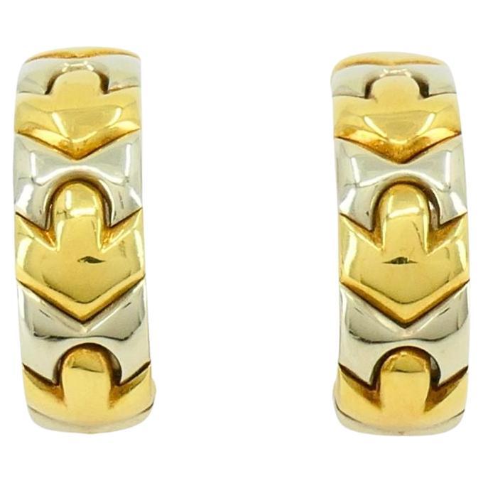 Bvlgari 18k Two-tone Gold Clip-on Huggie Alveare Earrings