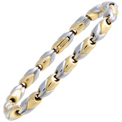 Bvlgari 18 Karat White and Yellow Gold Link Bracelet