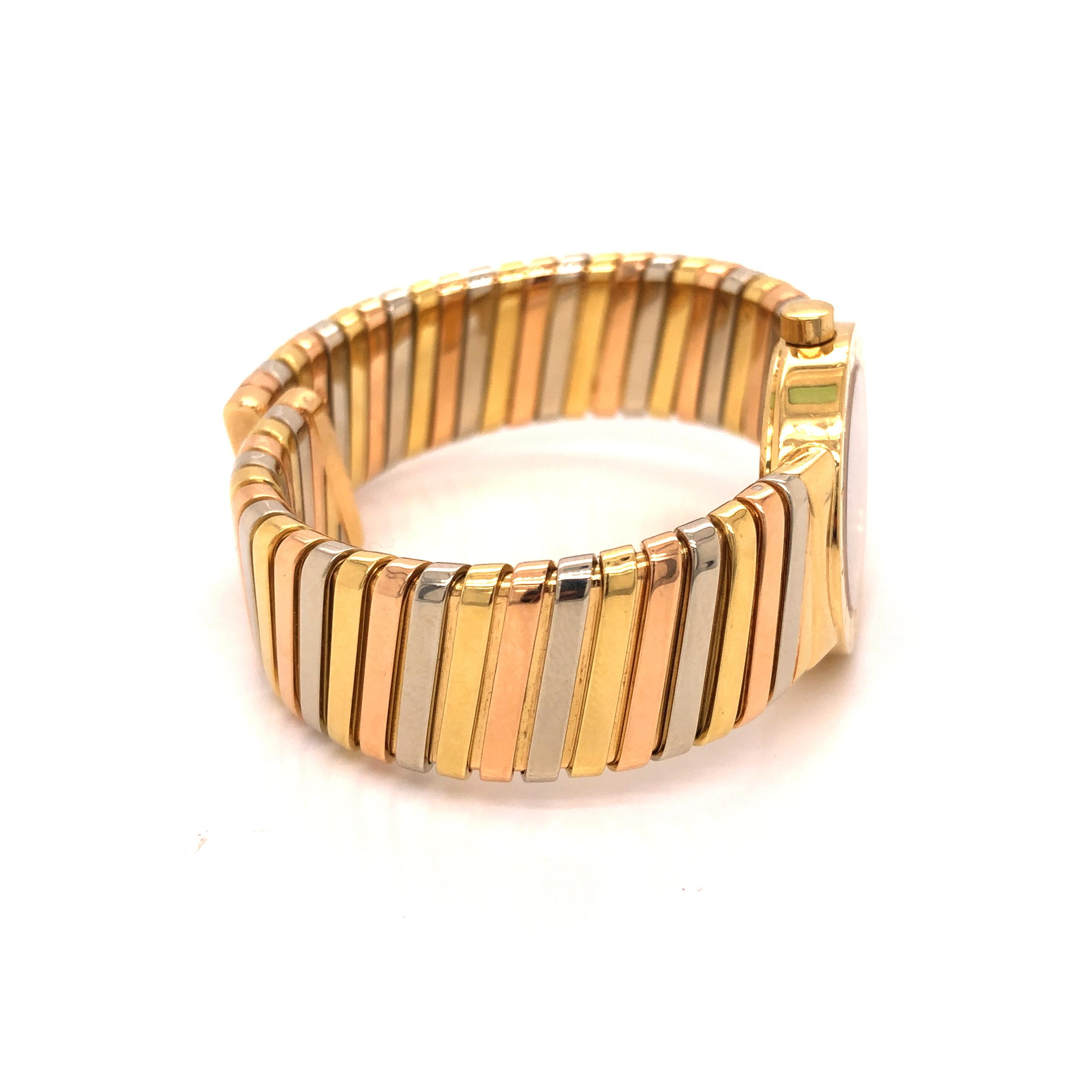 Bvlgari 18 Karat White and Yellow Gold Watch In Good Condition For Sale In New York, NY