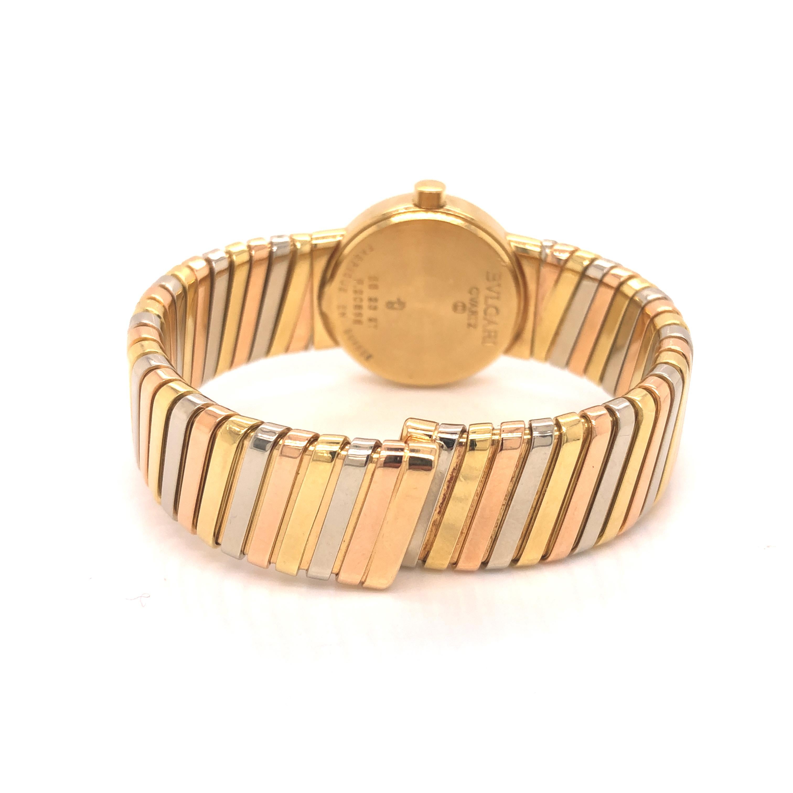 Women's Bvlgari 18 Karat White and Yellow Gold Watch For Sale