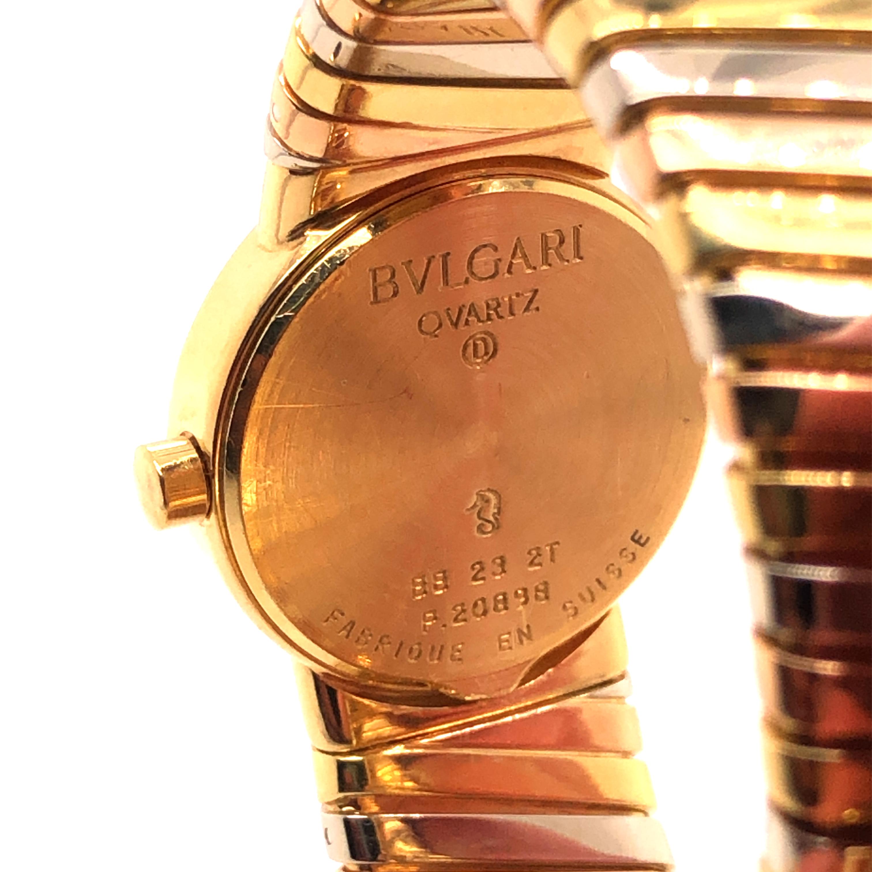 Bvlgari 18 Karat White and Yellow Gold Watch For Sale 1