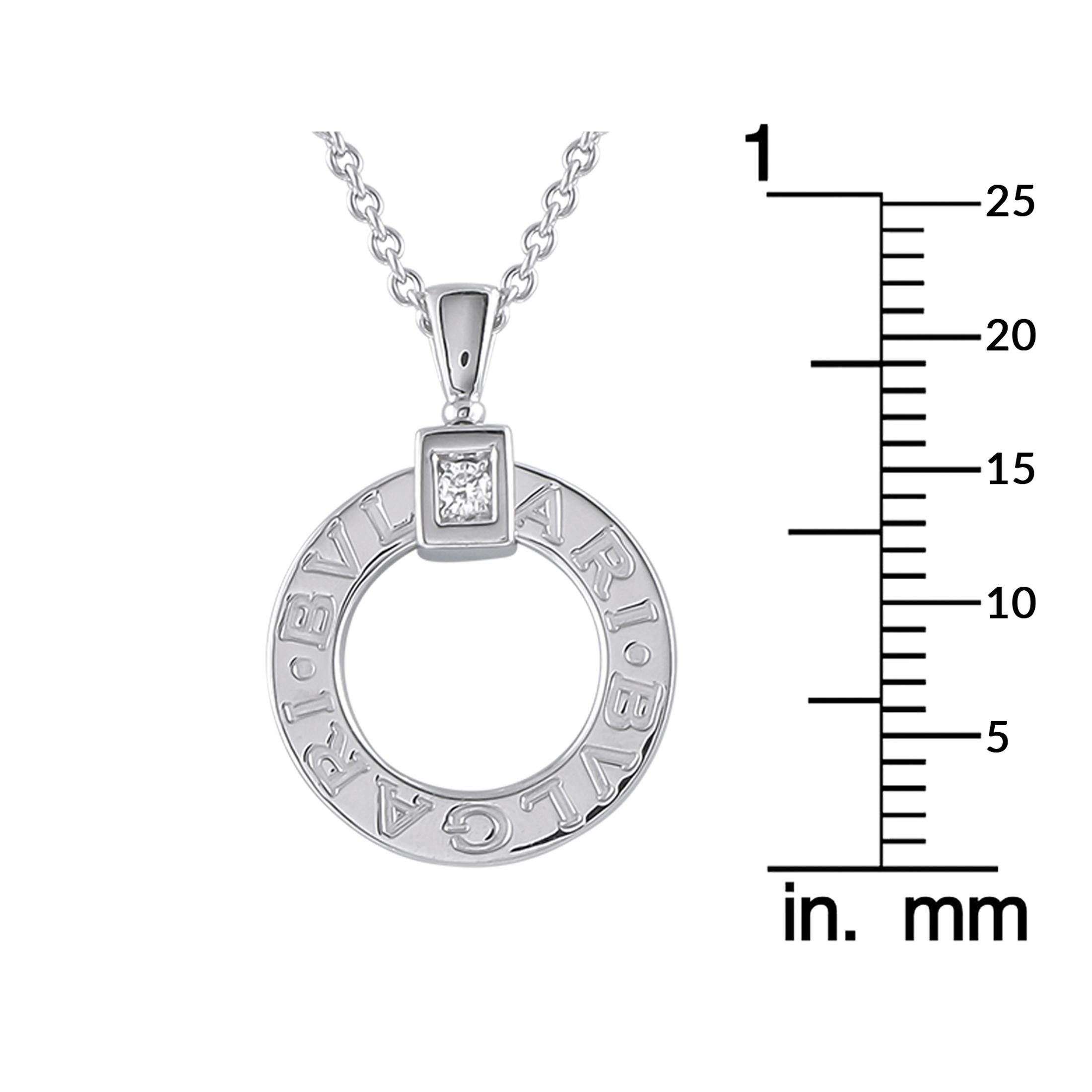 Bvlgari Collier en or blanc 18 carats avec diamants 0,09 carat Pour femmes en vente