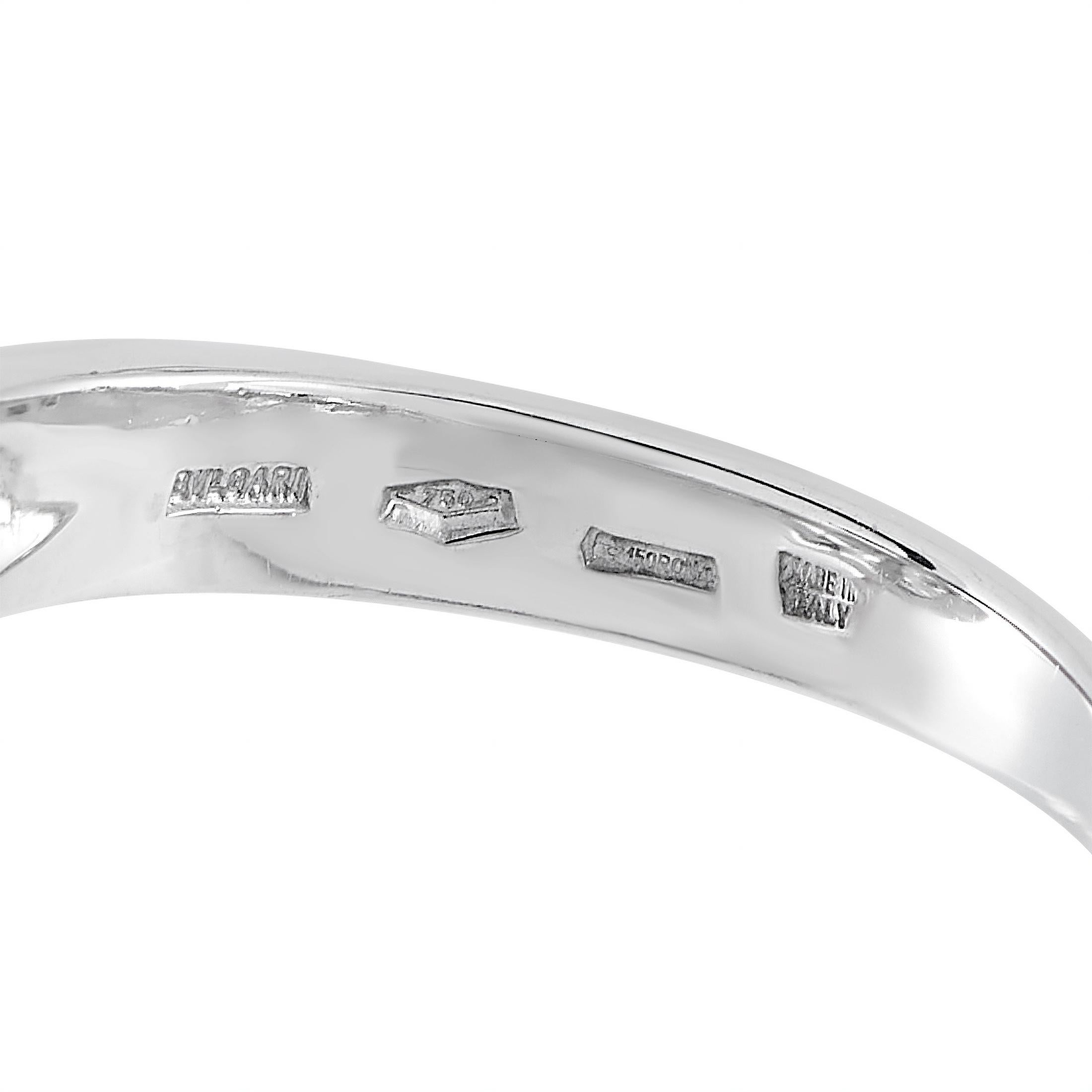 Bvlgari 18K White Gold 0.58ct Diamond Bypass Ring In Excellent Condition In Southampton, PA