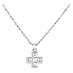 Bvlgari 18k White Gold 1.0ct Diamond Cross Necklace