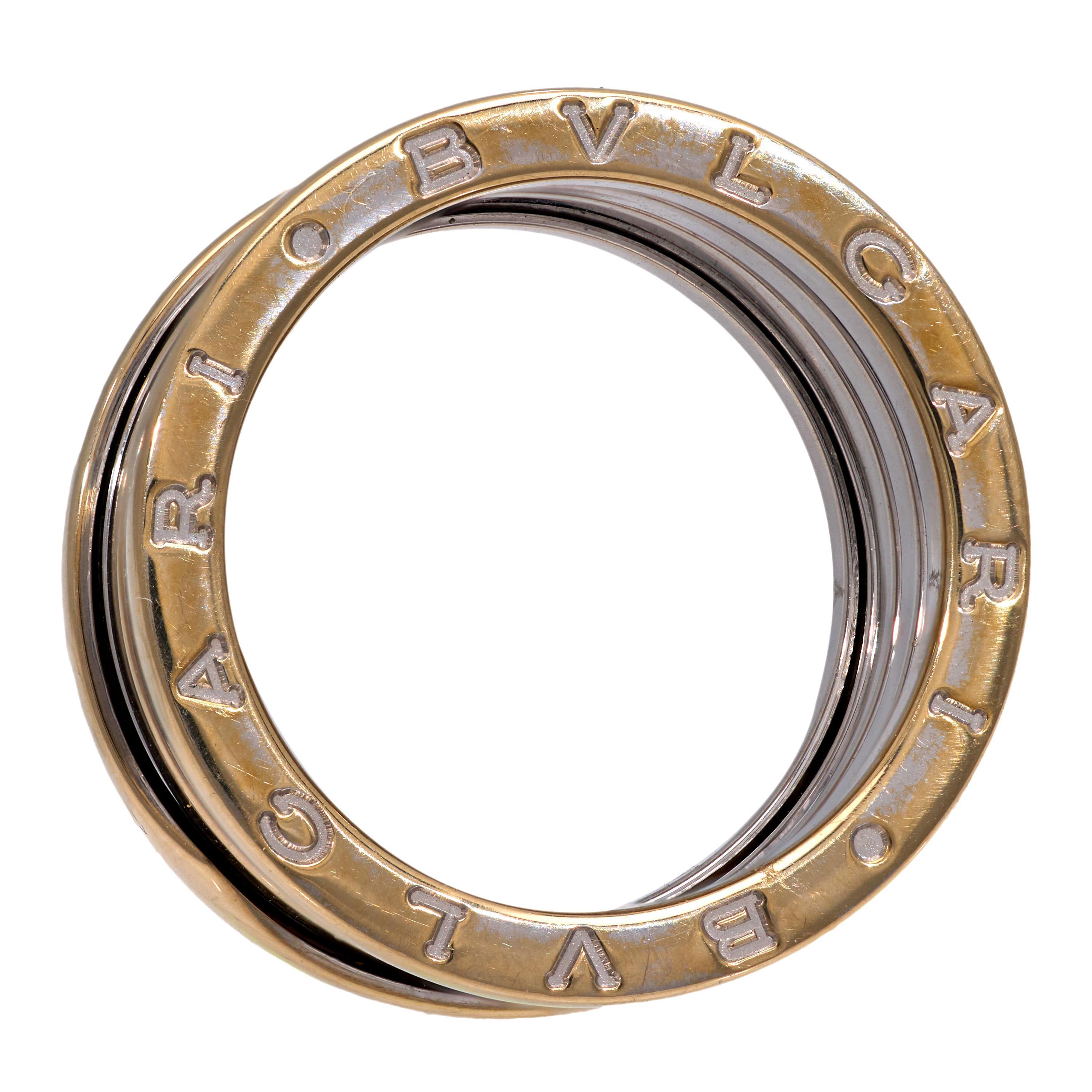 Bvlgari 18k white gold 5 band B0 ring en Bueno estado para la venta en Beverly Hills, CA