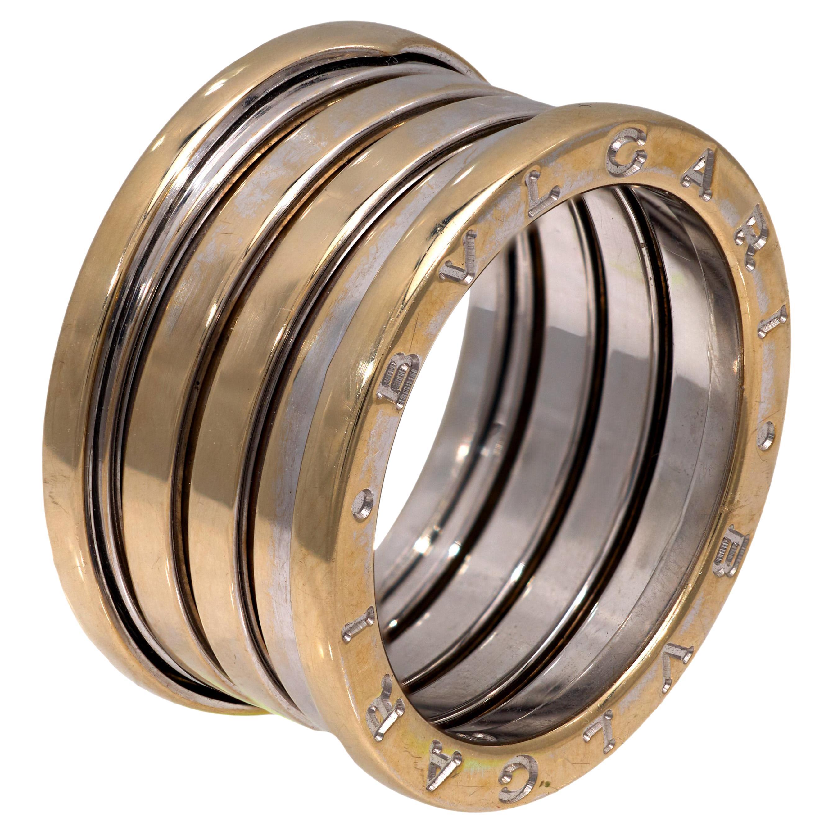 Bvlgari 18k white gold 5 band B0 ring