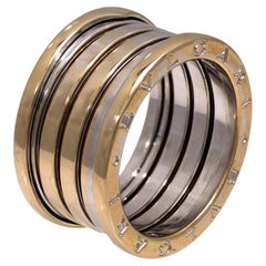 Bvlgari 18k white gold 5 band B0 ring