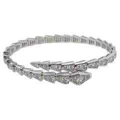 Bvlgari 18k White Gold and Diamond Serpenti Viper Bracelet