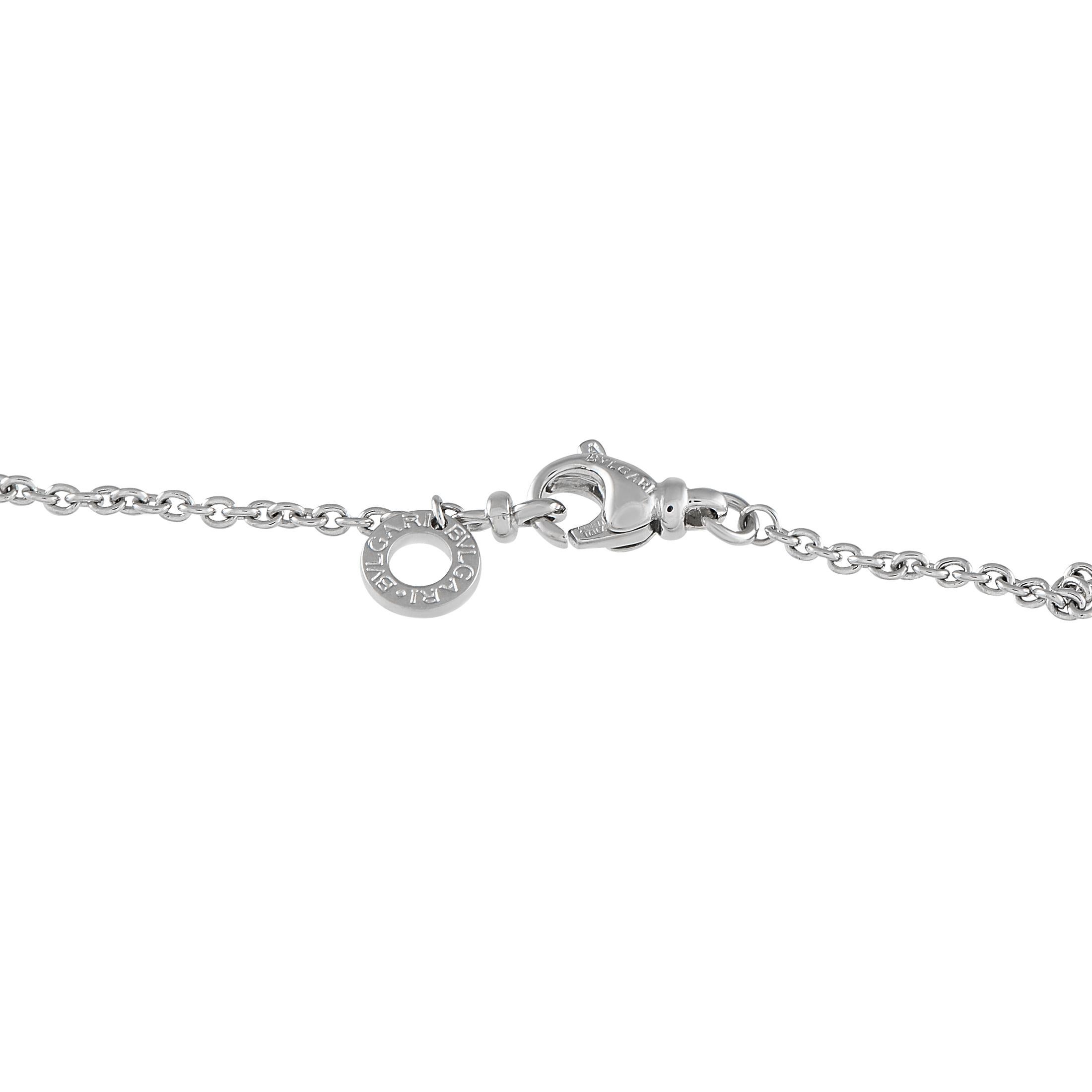 Bvlgari 18K White Gold Bar Necklace In Excellent Condition For Sale In Southampton, PA