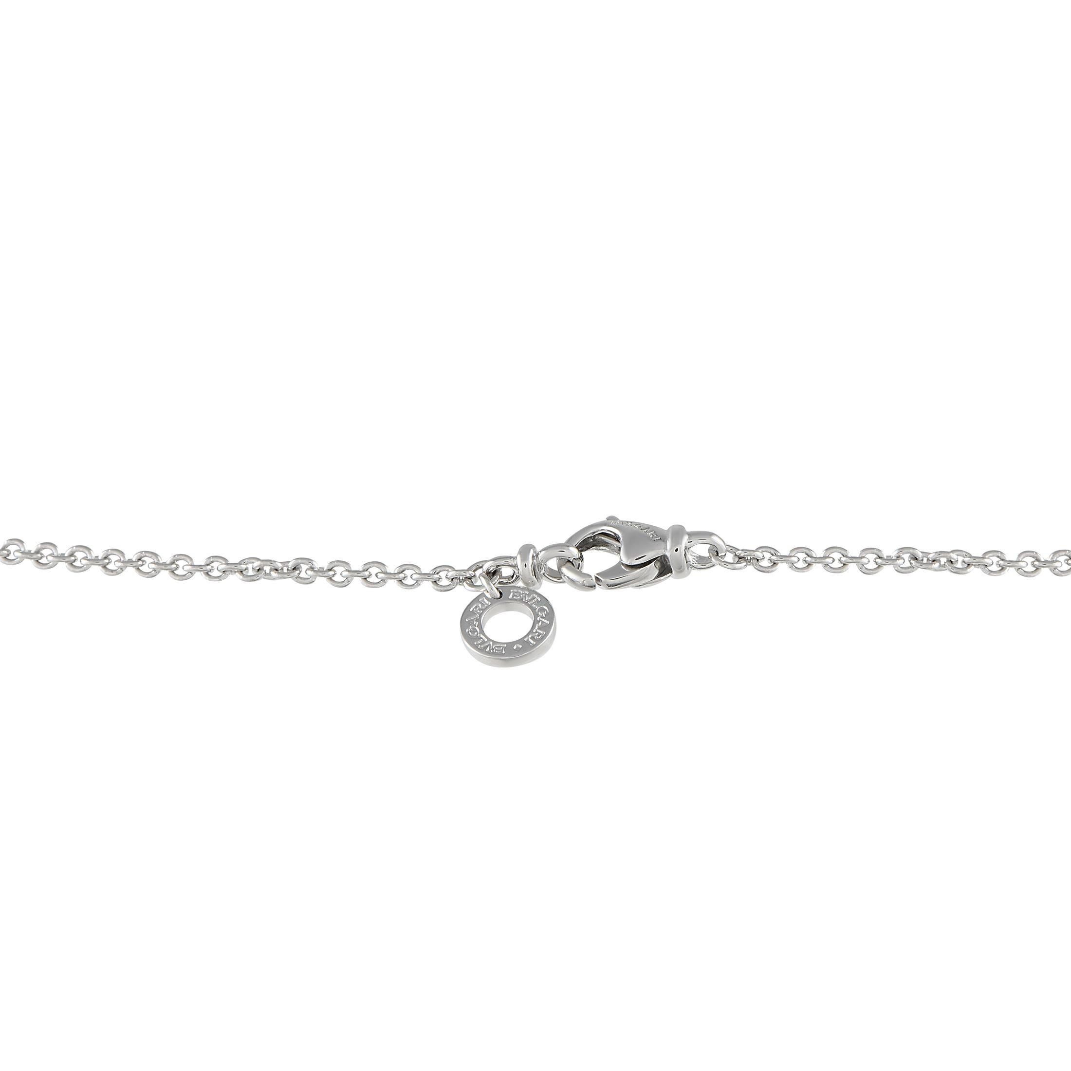 Bvlgari 18K White Gold Bar Necklace In Excellent Condition For Sale In Southampton, PA