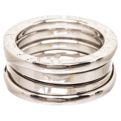 bvlgari double ring Bvlgari 18K White Gold B.Zero1 Double Ring 48