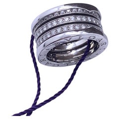Bvlgari 18K White Gold B.zero1 Pave Diamond Multi-Band Ring
