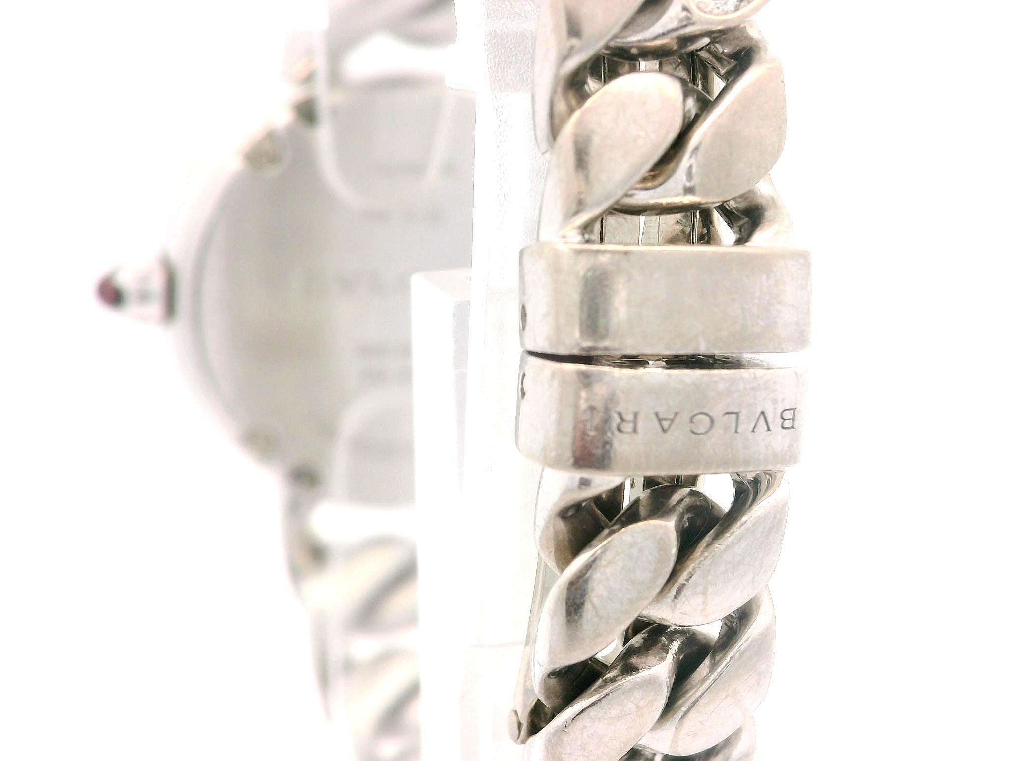 Women's Bvlgari 18k White Gold Catene 31mm Diamond Wrist Watch Bracelet Ref. BBCW31G For Sale