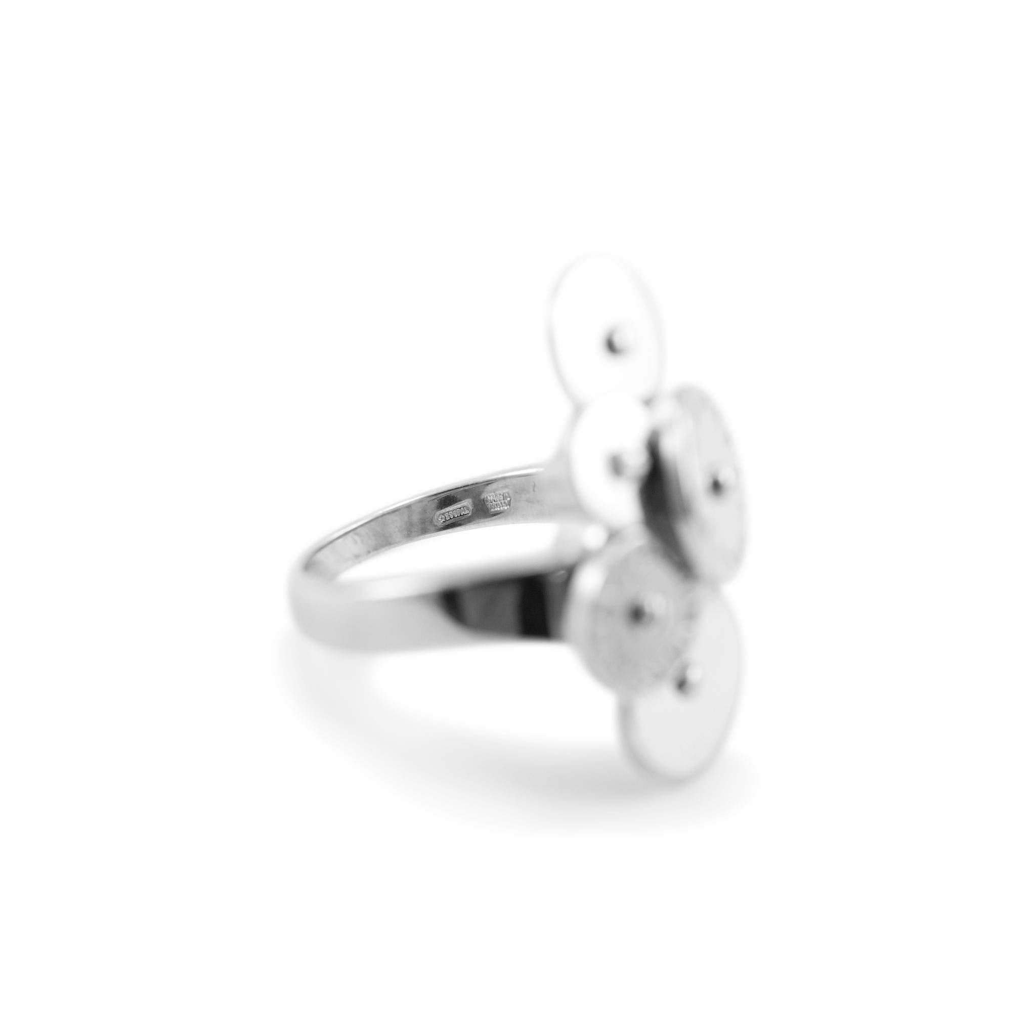 Bvlgari 18K White Gold Cicladi Spiral Circles Cocktail Ring For Sale 1